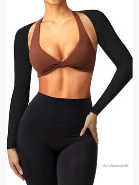 Women Long Sleeve Open Front Shrug Workout Ballet Cardigan